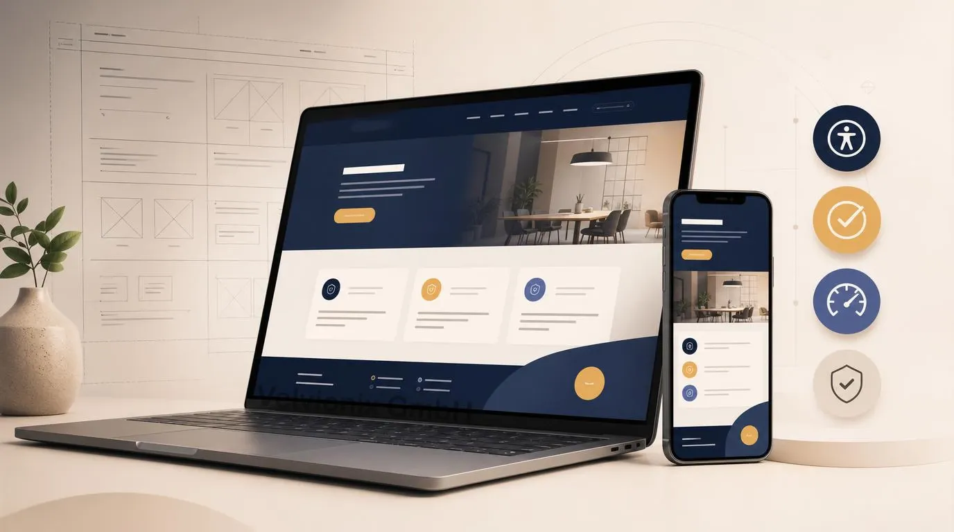 Moderne Website auf Laptop und Smartphone