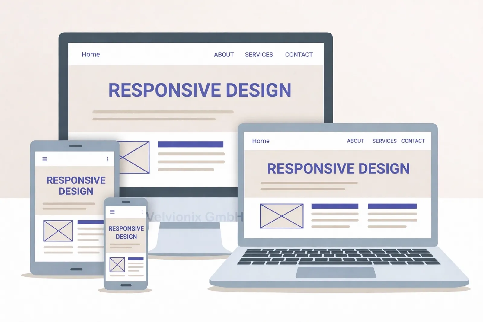 Modern website on laptop and smartphone