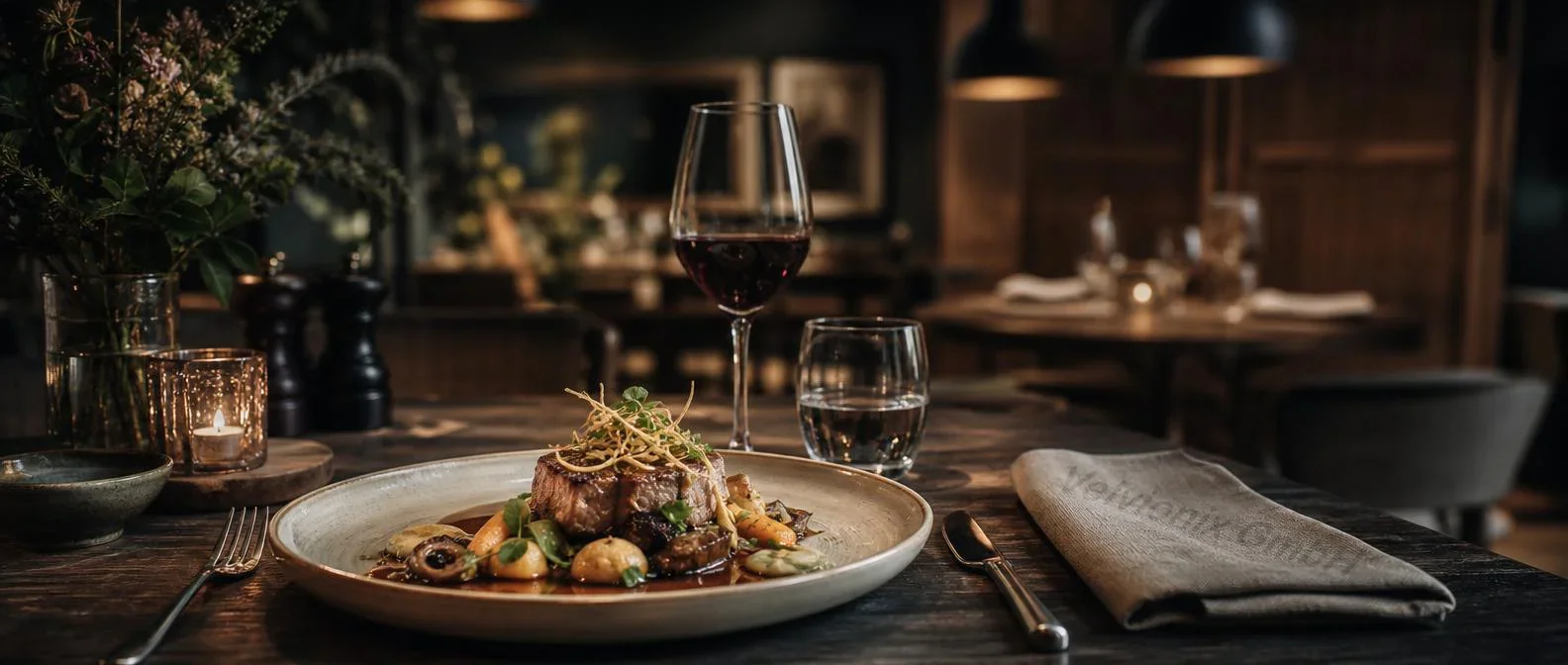 Decorative industry image: beautifully plated dish in an inviting restaurant atmosphere