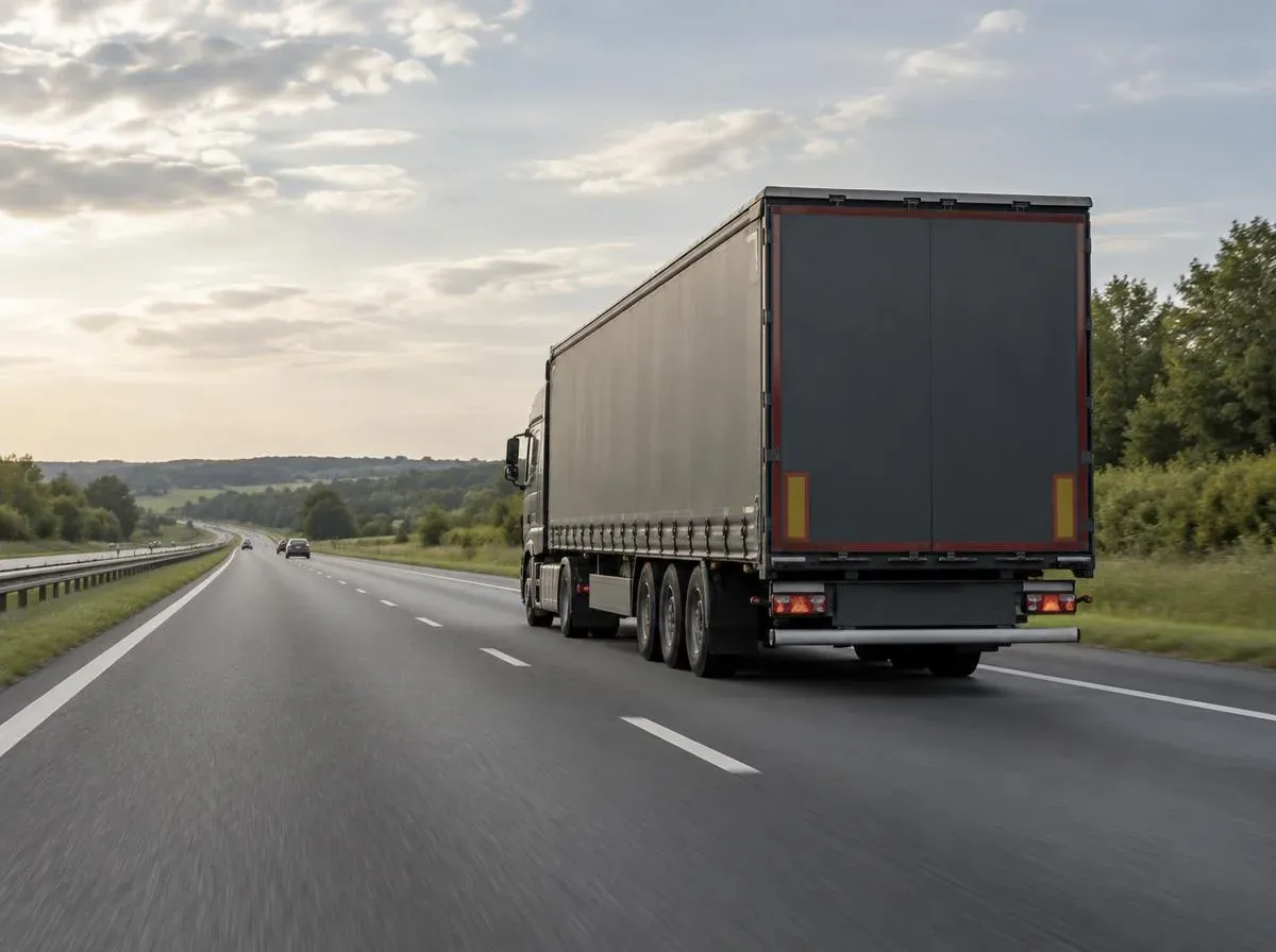 Truck on a European motorway